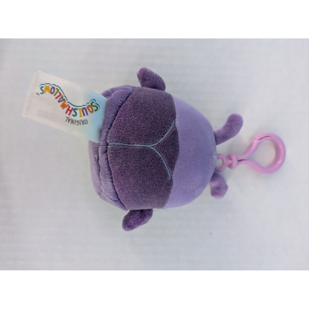 Squishmallows Axel Purple Beetle 3.5" Clip-On Plush For Backpacks Keychains - Picture 4 of 4